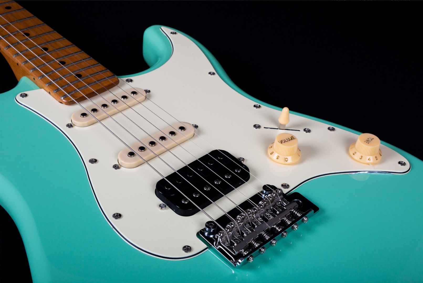 Jet Guitars Js400 Sg Hss Trem Mn - Sea Foam Green - Elektrische gitaar in Strat vorm - Variation 3