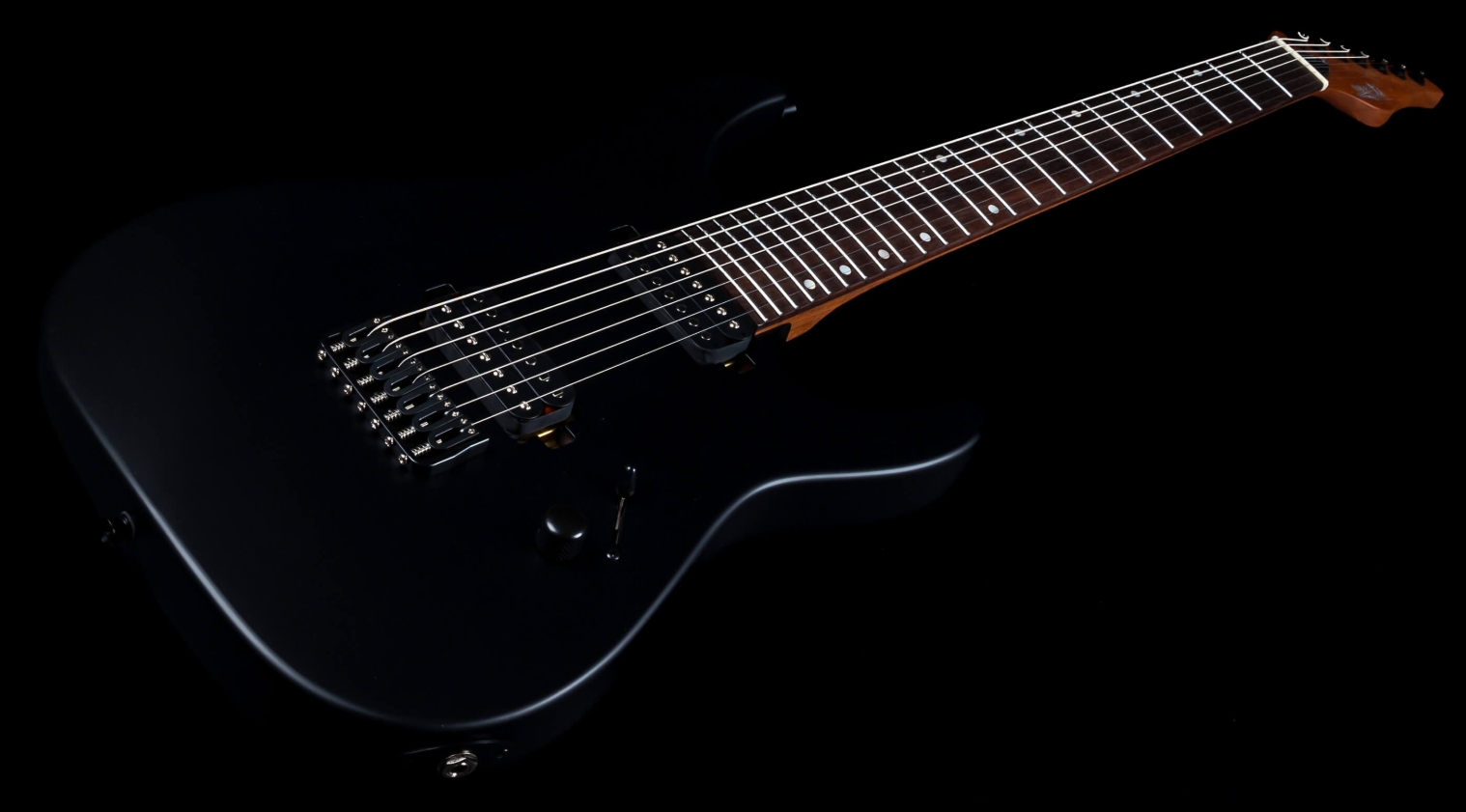 Jet Guitars Js507 Stygian 7c Baritone 2h Ht Rw - Satin Black - Bariton elektrische gitaar - Variation 2