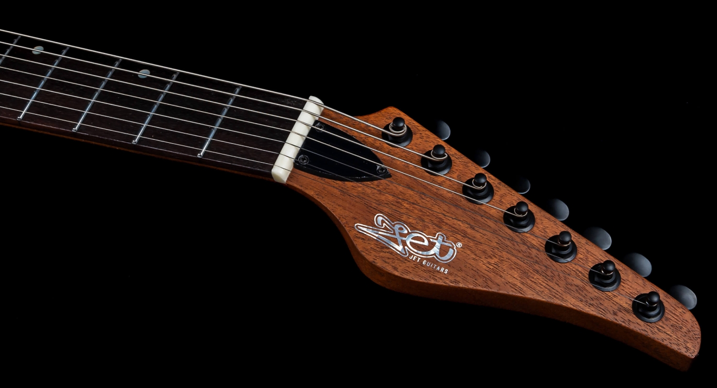 Jet Guitars Js507 Stygian 7c Baritone 2h Ht Rw - Satin Black - Bariton elektrische gitaar - Variation 4