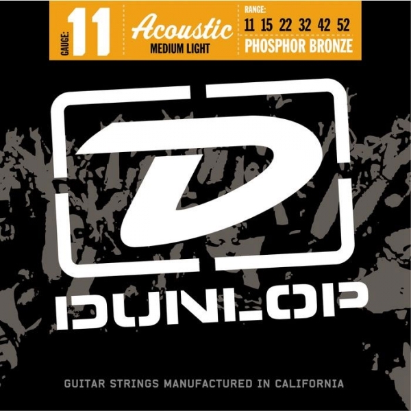 Jim Dunlop Jeu De 6 Cordes Acoustic Phosphor Bronze Medium Light 11-52 - Westerngitaarsnaren - Main picture