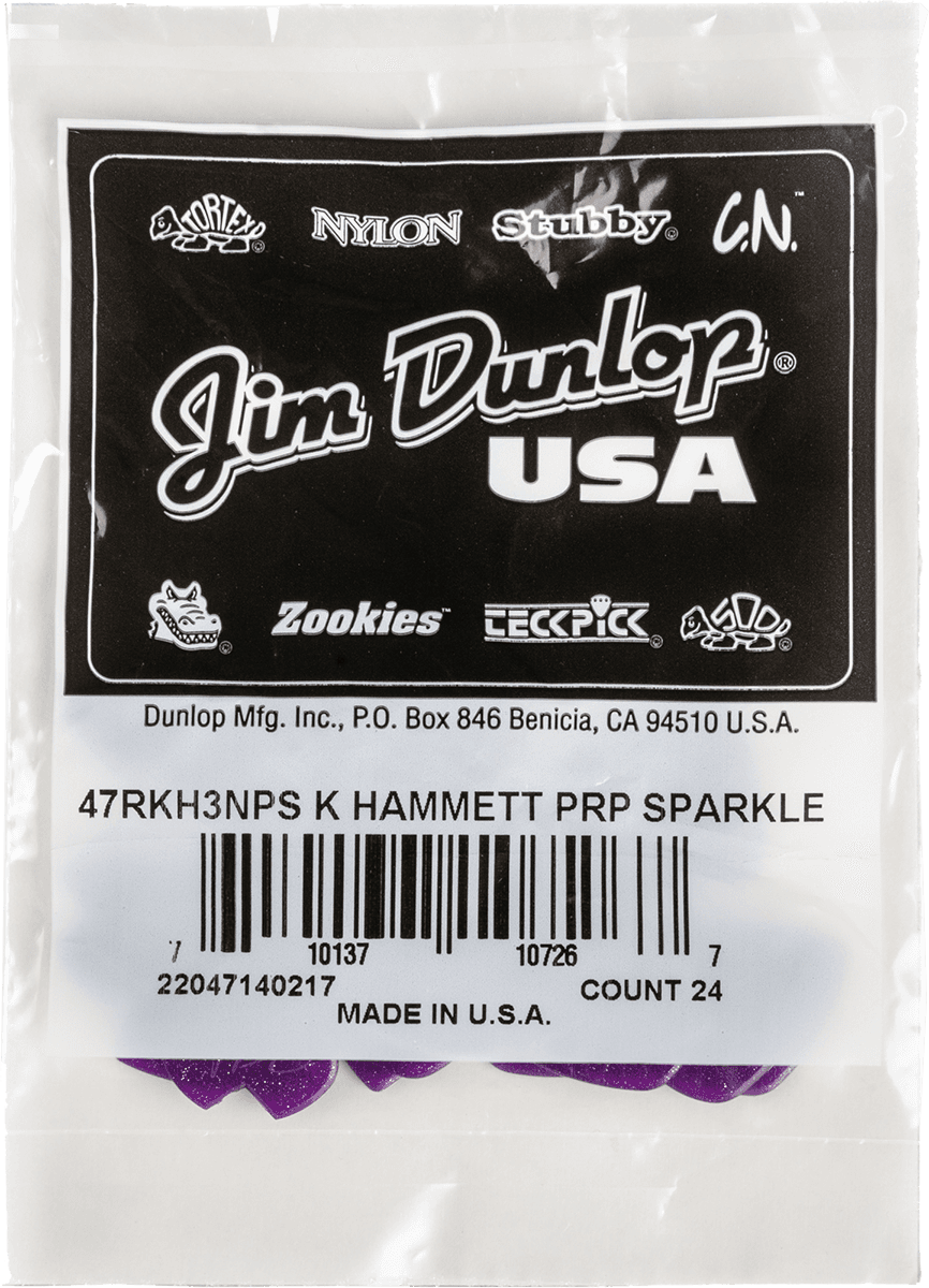 Jim Dunlop Kirk Hammett Jazz Iii Pick Purple Sparkle X24 - Plectrum - Main picture