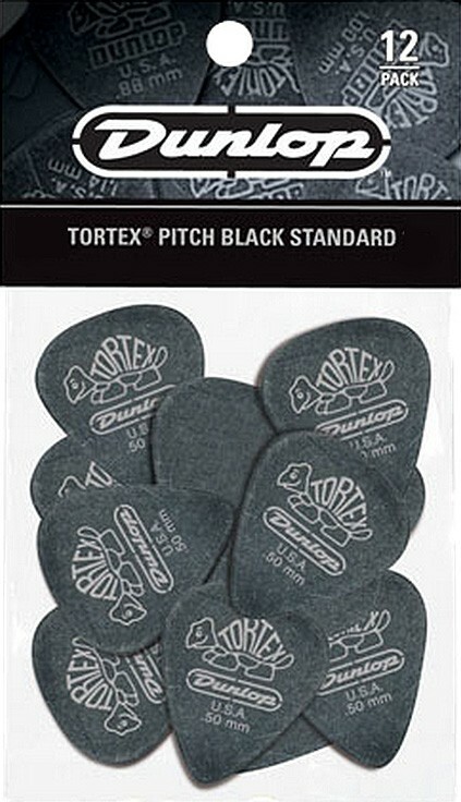 Jim Dunlop Tortex Pitch Black 488 12-set - 1.00mm Black - Plectrum - Main picture