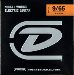 Elektrische gitaarsnaren Jim dunlop DEN0965 8-String Performance+ Nickel Wound Electric Guitar Strings 9-65 - 8-snarige set