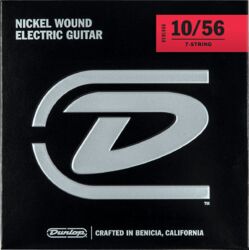 Elektrische gitaarsnaren Jim dunlop DEN1056 7-String Performance+ Nickel Wound Electric Guitar Strings 10-56 - 7-snarige set