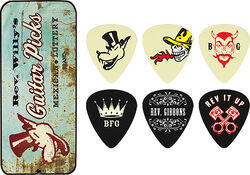 Plectrum Jim dunlop Reverend Willy Collector Metal Box 6-Pick Light