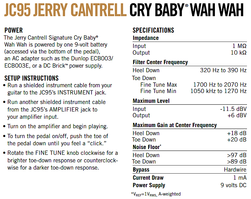 Jim Dunlop Jc95 Jerry Cantrell Signature Cry Baby Wah - Wah/filter effectpedaal - Variation 2