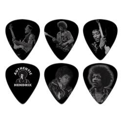 Jim Dunlop Jh-pt06m - Lot De 12 Jimi Hendrix Silver Portrait - Plectrum - Variation 1