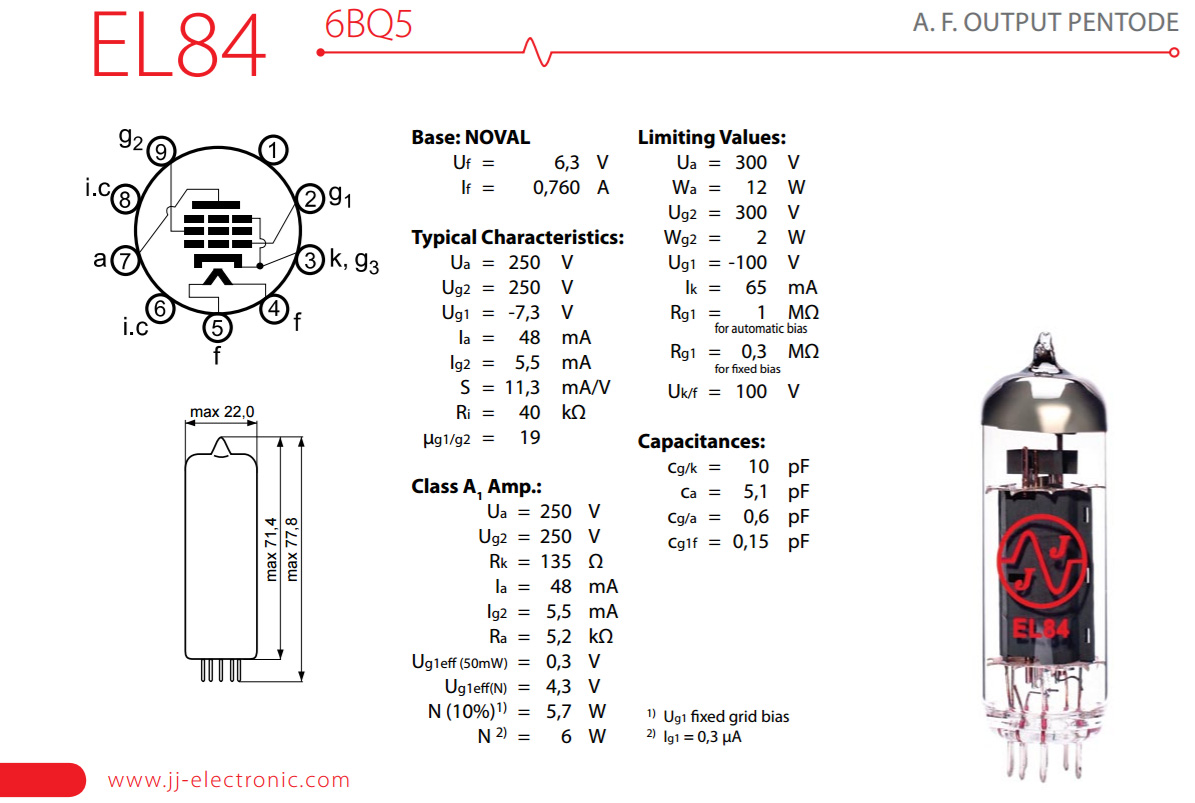 Jj Electronic El84 6bq5 Power Tube Unite - Buis voor Versterker Gitaar & Bas - Variation 2