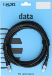 Kabel Klotz                          USB 3.2 Black Cable 3m, Plug C - Plug C / 20G, 100W, 4K@60Hz