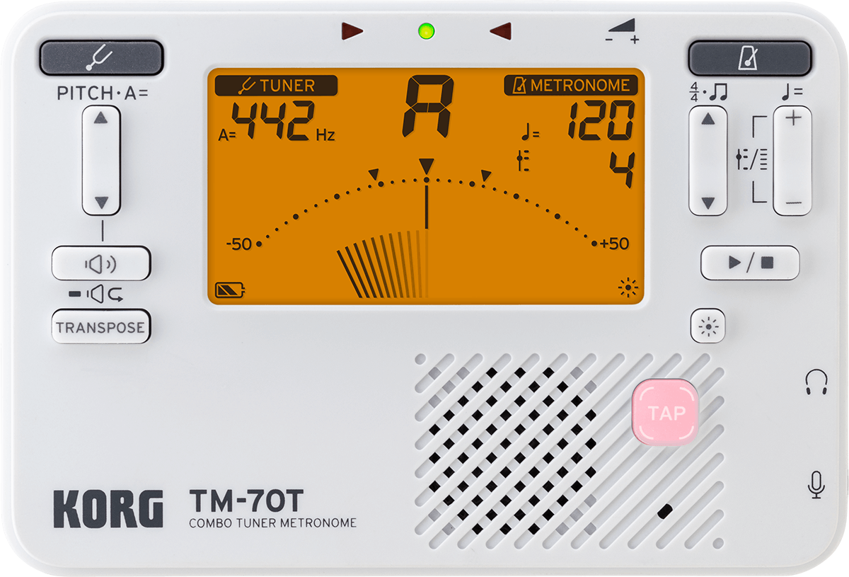 Korg Accordeur/metronome Tm70t-wh - Gitaarstemmer - Main picture