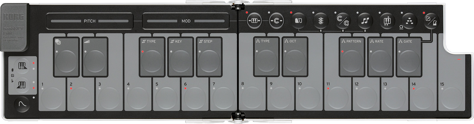 Korg Nanokey Fold Clavier Maitre Pliable - White - Midi Controller - Main picture
