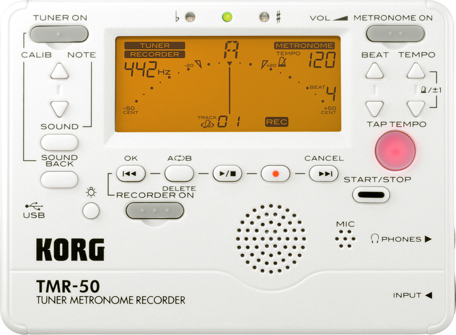 Korg Tmr50 White - Gitaarstemmer - Main picture