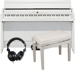 Digitale piano met meubel Korg G1B AIR WH +  X-TONE XB6162 Blanche + CASQUE PRO580
