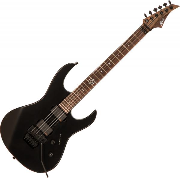 Solid body elektrische gitaar Lag Arkane Custom Bédarieux #023614 - Black Satanic