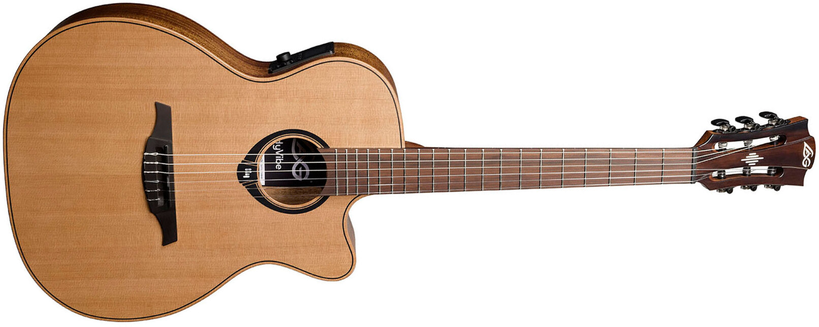 Lag Hv10-n-ace Hyvibe H2 Auditorium Cw Cedre Khaya Brbr - Natural - Klassieke gitaar 4/4 - Main picture