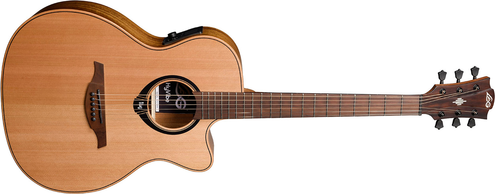 Lag Hv10ace Hyvibe H2 Auditorium Cw Cedre Khaya Bra - Natural - Folk gitaar - Main picture