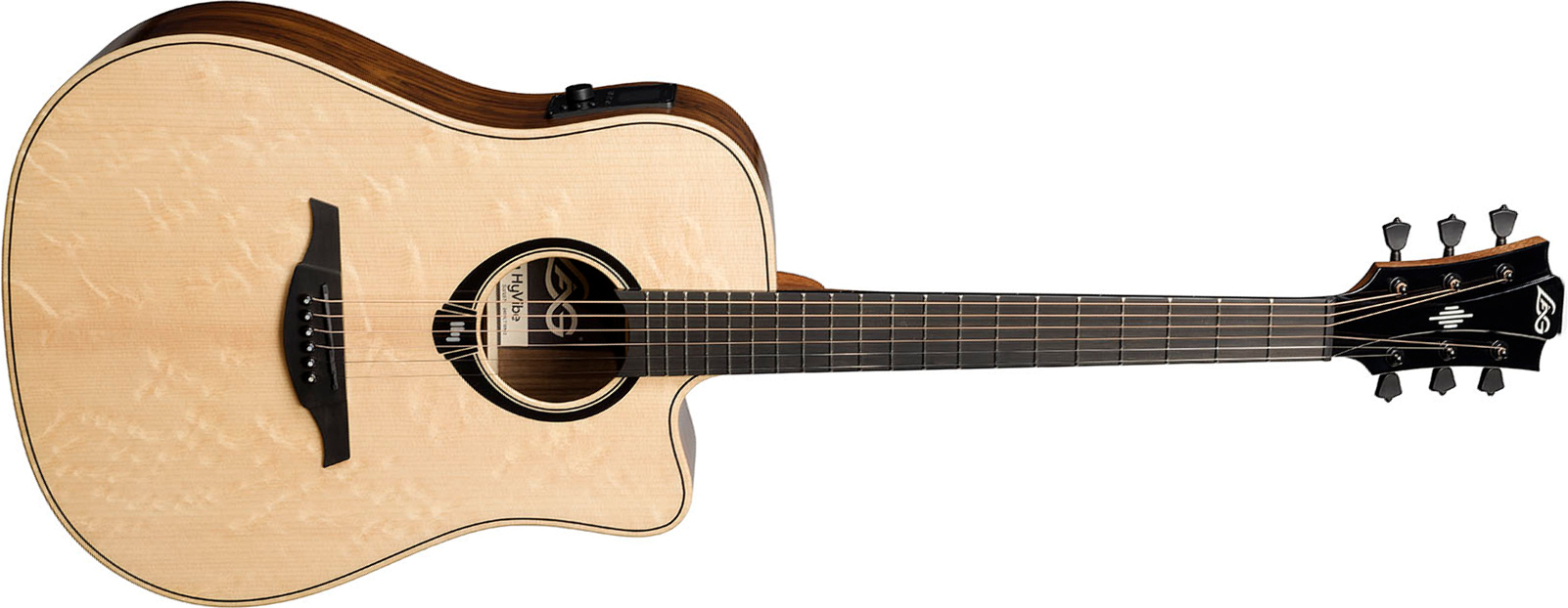 Lag Hv30dce Hyvibe H2 Dreadnought Epicea Bokote Bkbr - Natural - Folk gitaar - Main picture