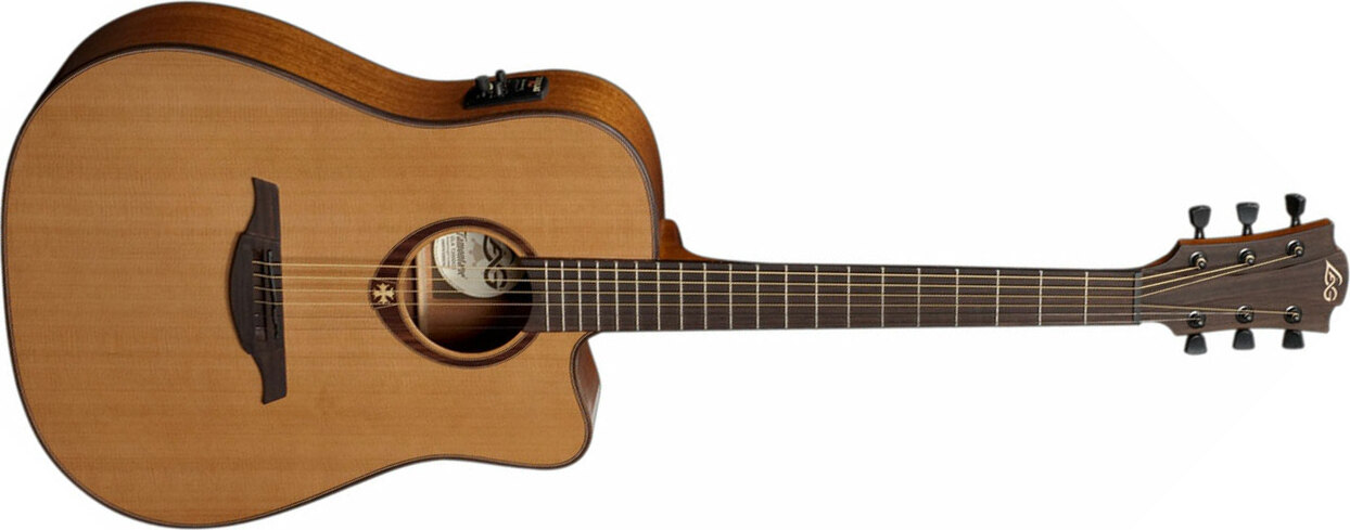 Lag T200dce Tramontane Dreadnought Cw Cedre Acajou Rw - Natural Gloss - Elektro-akoestische gitaar - Main picture