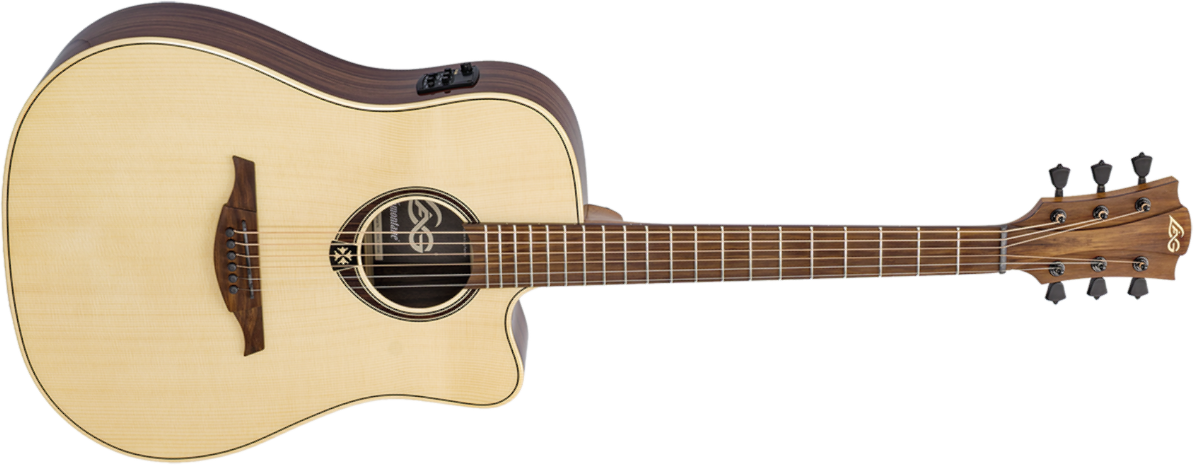 Lag T218 Dce Dreadnought Epicea Palissandre Br - Natural - Folk gitaar - Main picture