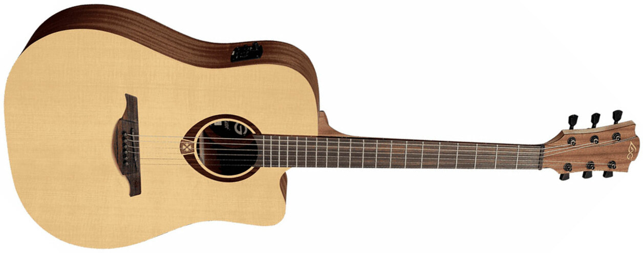 Lag T70dce Tramontane Dreadnought Cw Epicea Sapele Bro - Naturel Satin - Elektro-akoestische gitaar - Main picture