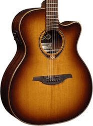 Folk gitaar Lag Tramontane T118ACE - Brown sunburst