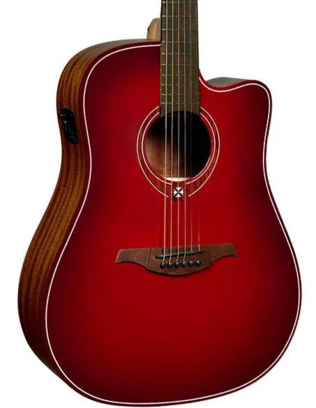 Folk gitaar Lag T-Red DCE Ltd - Red burst
