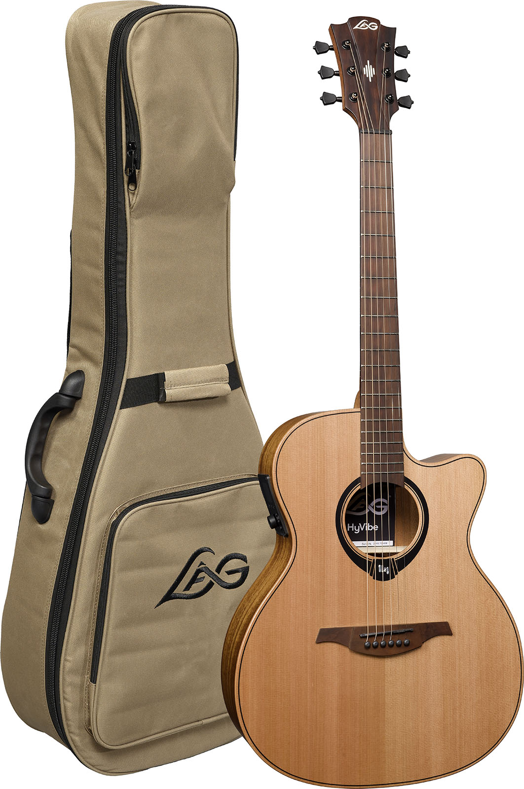 Lag Hv10ace Hyvibe H2 Auditorium Cw Cedre Khaya Bra - Natural - Folk gitaar - Variation 4