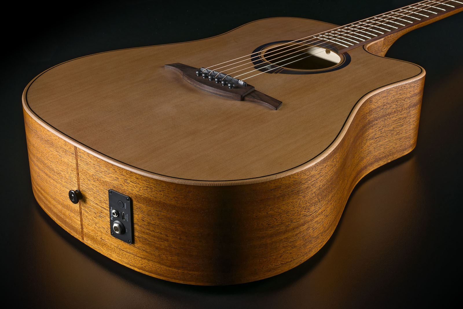 Lag Hv10dce Hyvibe H2 Dreadnought Cw Cedre Khaya Bra - Natural - Folk gitaar - Variation 2
