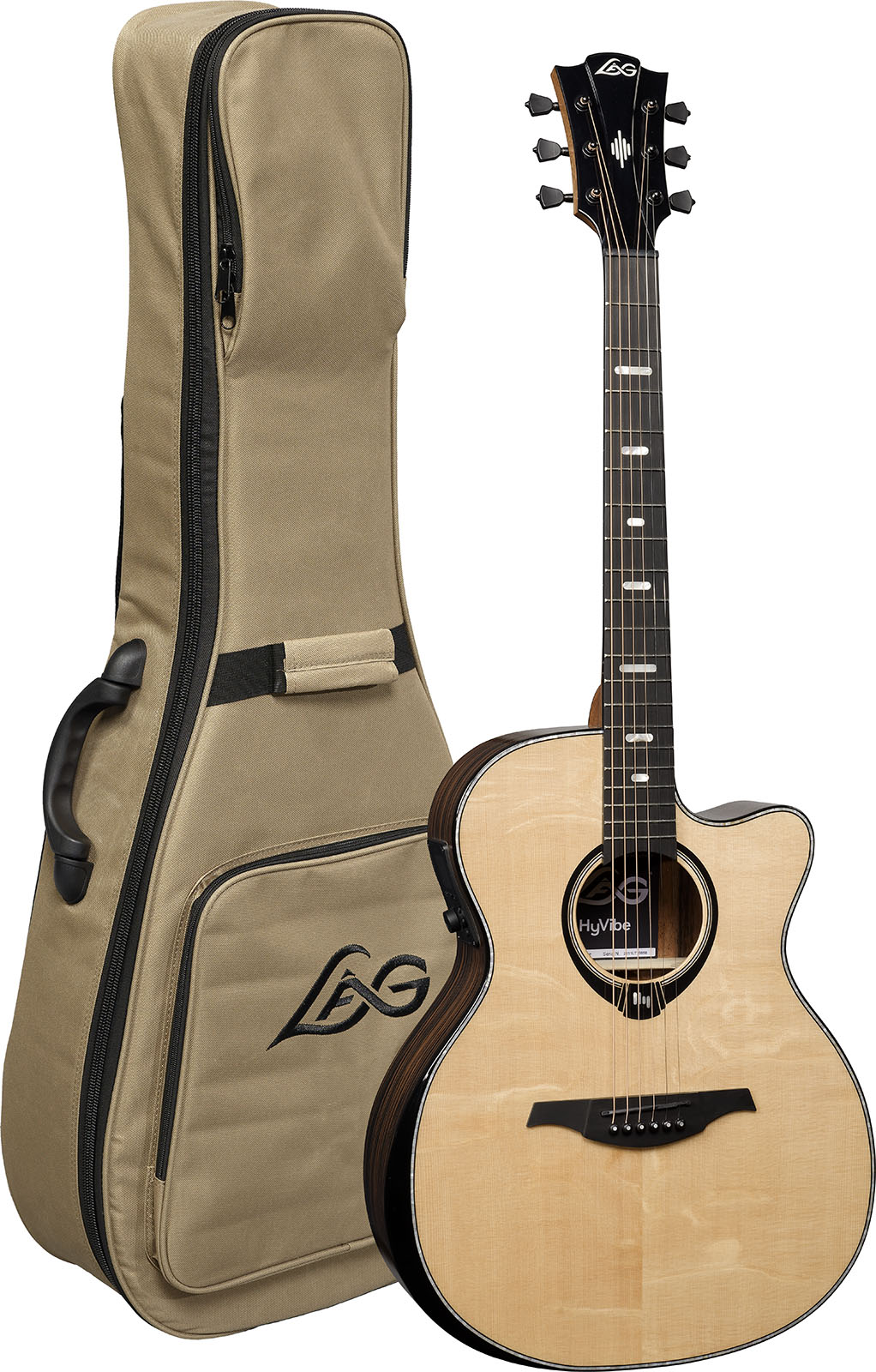 Lag Hv50ace Hyvibe H2 Auditoruium Cw Epicea Bokote Bkbr - Natural - Folk gitaar - Variation 9