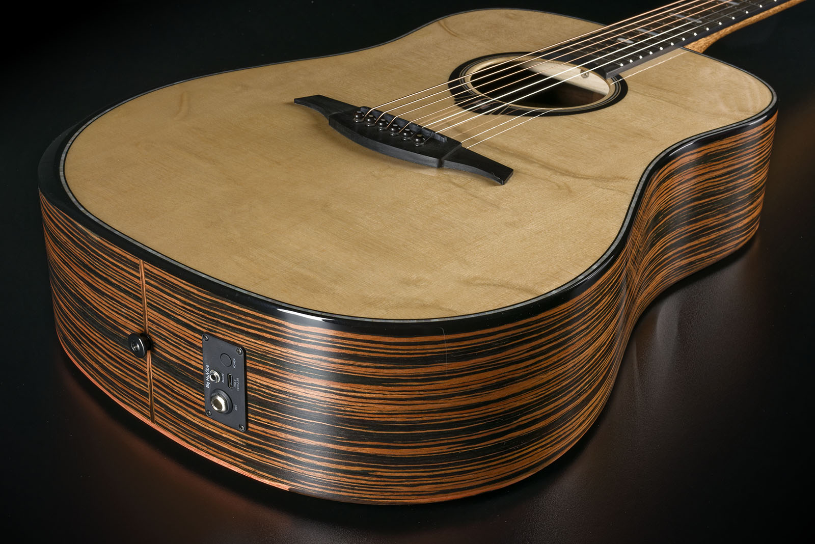 Lag Hv50de Hyvibe H2 Dreadnought Epicea Bokote Bkbr - Natural - Folk gitaar - Variation 2