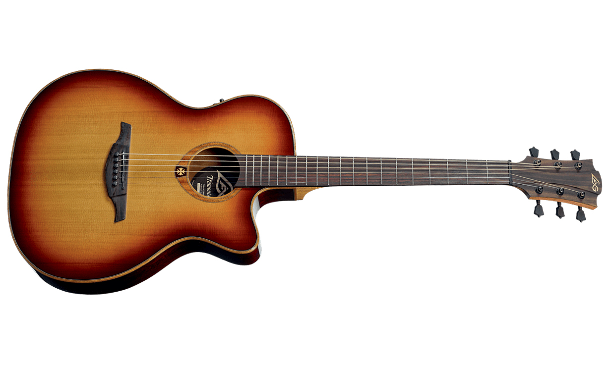 Lag T100asce Tramontane Auditorium Slim Cw Cedre Sapele Rw - Brown Shadow - Westerngitaar & electro - Variation 1