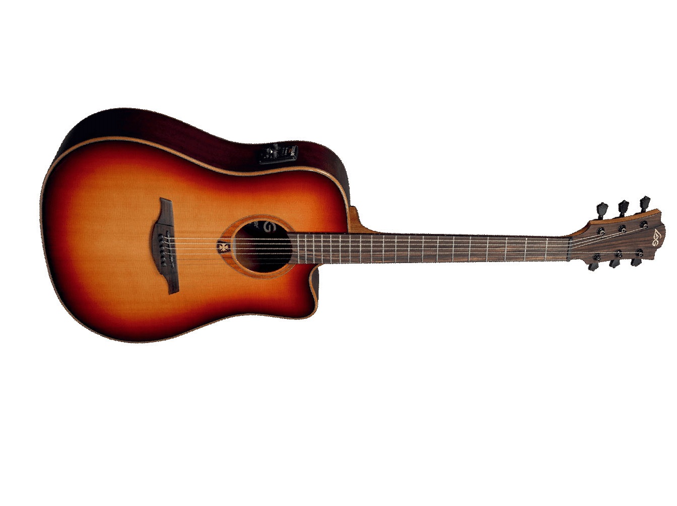 Lag T100dce Tramontane Dreadnought Cw Cedre Sapele - Brown Sunburst - Elektro-akoestische gitaar - Variation 1