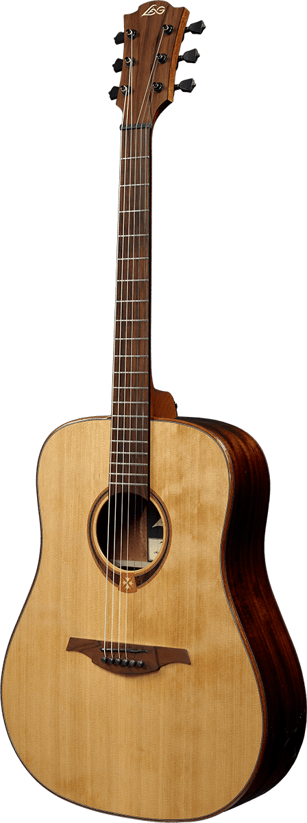 Lag T118d Tramontane Dreadnought Cedre Khaya Bro - Natural - Westerngitaar & electro - Variation 1