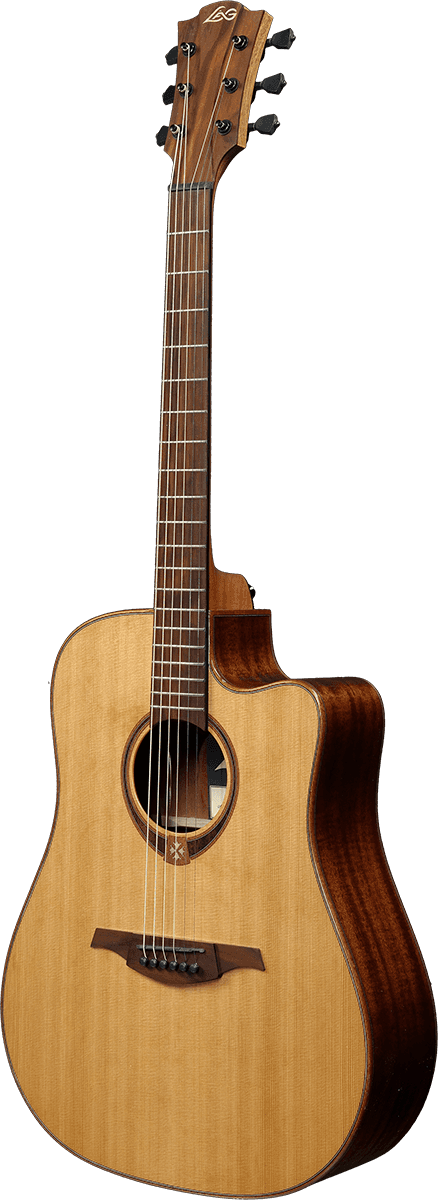 Lag T118dce Tramontane Dreadnought Cw Electro Cedre Khaya - Naturel - Elektro-akoestische gitaar - Variation 1