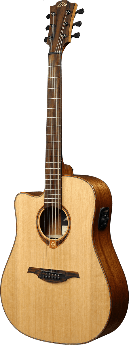 Lag Tl118dce Tramontane Lh Gaucher Dreadnought Cw Cedre Khaya Bro - Naturel - Elektro-akoestische gitaar - Variation 1