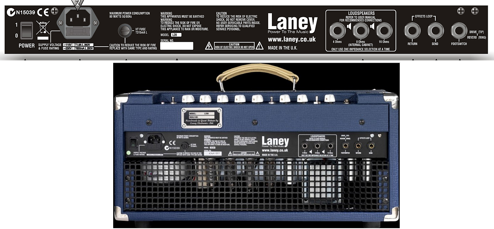 Laney Lionheart L20h Head - Gitaarversterker top - Variation 2