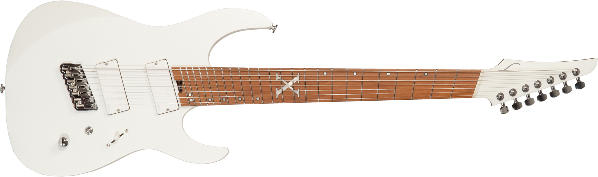 Legator Ninja N7xa 10th Anniversary Jap 7c Multiscale 2h Fishman Fluence Modern Ht Mn - Alpine White - Multi-scale gitaar - Main picture