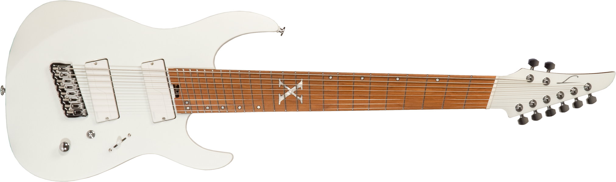 Legator Ninja N8xa 10th Anniversary Jap 8c Multiscale 2h Fishman Fluence Modern Ht Mn - Alpine White - Multi-scale gitaar - Main picture