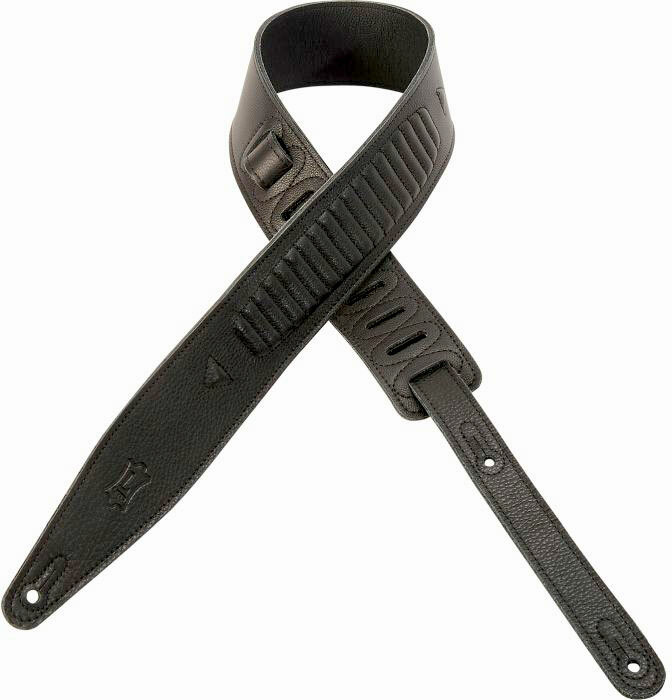 Levy's Mg317mto-blk Garment Leather Guitar Strap 2.5inc Cuir Black - Gitaarriem - Main picture