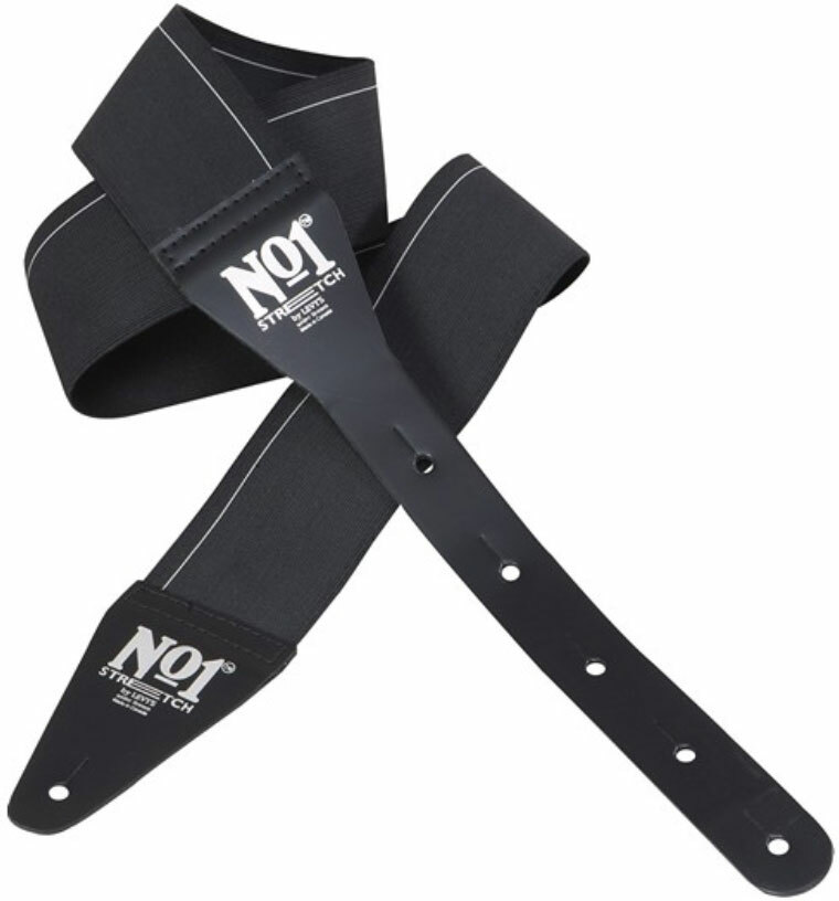 Levy's Mno1-blk Polyester Elastic Guitar Strap 2.5inc Black - Gitaarriem - Main picture