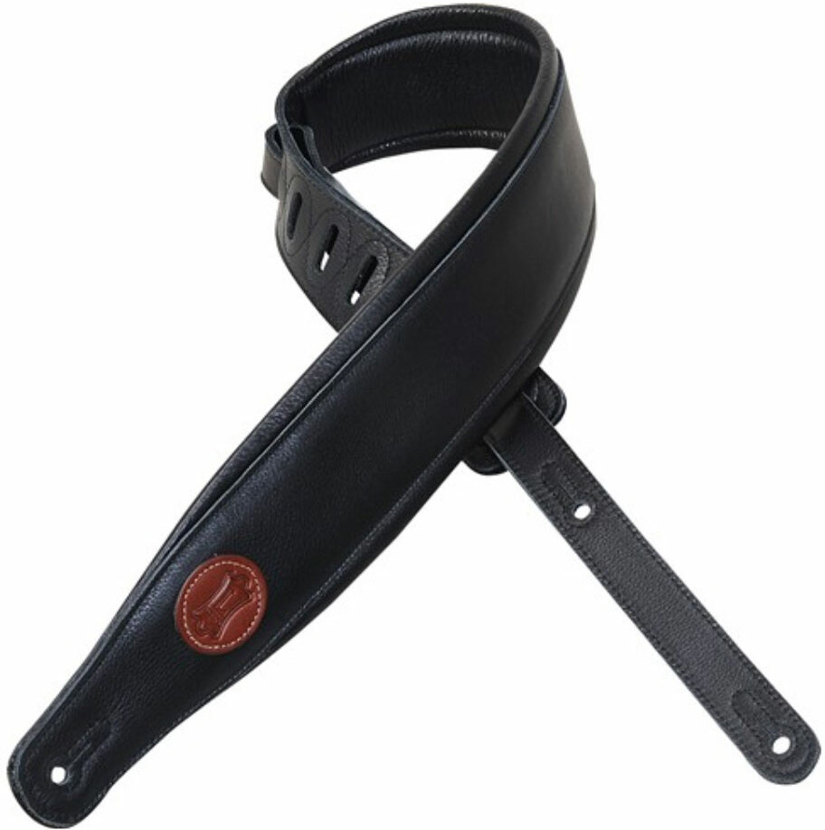 Levy's Mss2-blk Garment Leather Guitar Strap 3inc Cuir - Gitaarriem - Main picture