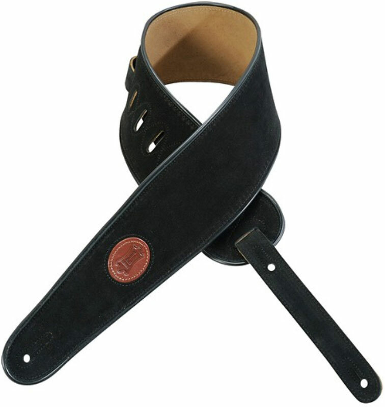 Levy's Mss3-4-blk Hand-brushed Suede Leather Bass Guitar Strap 4inc Cuir - Gitaarriem - Main picture