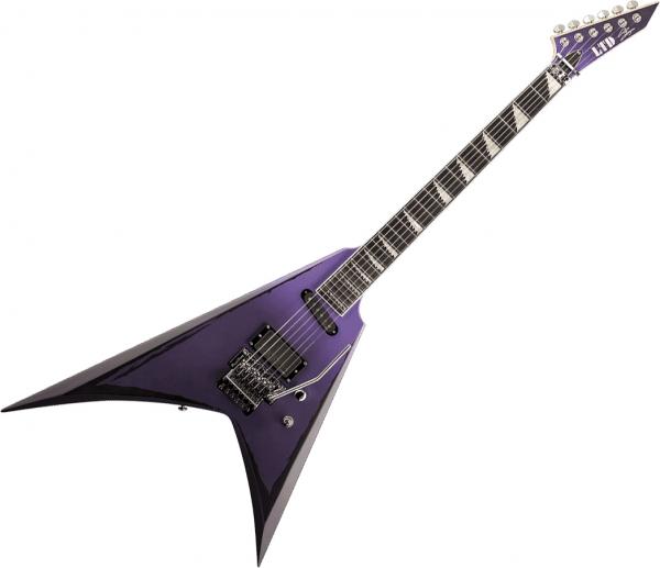 Solid body elektrische gitaar Ltd Alexi Ripped - Purple fade satin w/ pinstripes