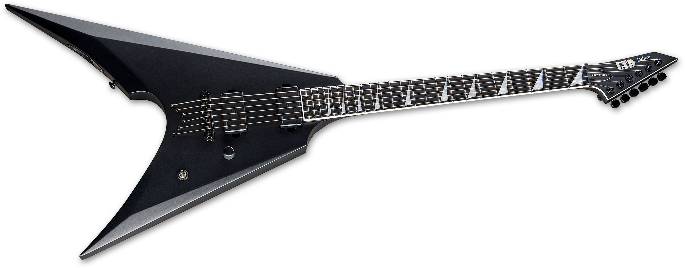 Ltd Arrow-1000nt Hh Fishman Fluence Modern Ht Eb - Charcoal Metallic Satin - Metalen elektrische gitaar - Variation 1
