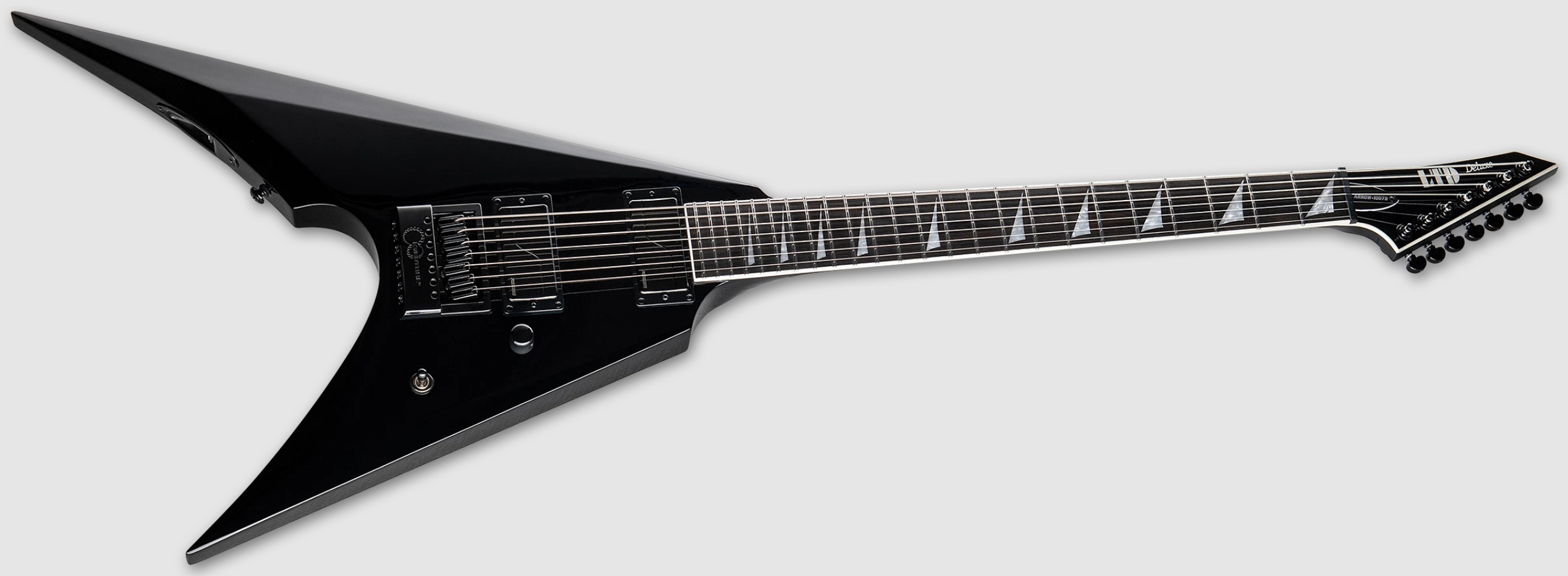 Ltd Arrow 1007 Baritone Evertune 7c 2h Fishman Fluence Ht Eb - Black - Bariton elektrische gitaar - Variation 1