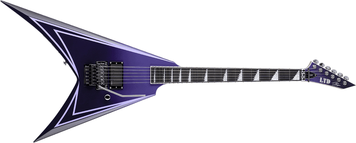 Ltd Alexi Laiho Hexed Signature H Fr Eb - Purple Fade W/ Pinstripes - Metalen elektrische gitaar - Main picture