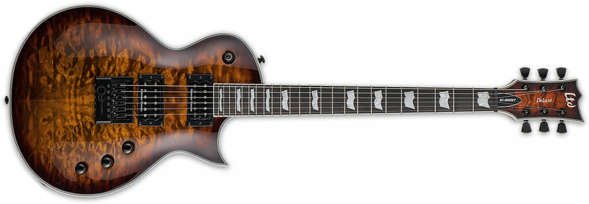 Ltd Ec-1000 Evertune Hh Seymour Duncan Ht Eb - Dark Brown Sunburst - Enkel gesneden elektrische gitaar - Main picture