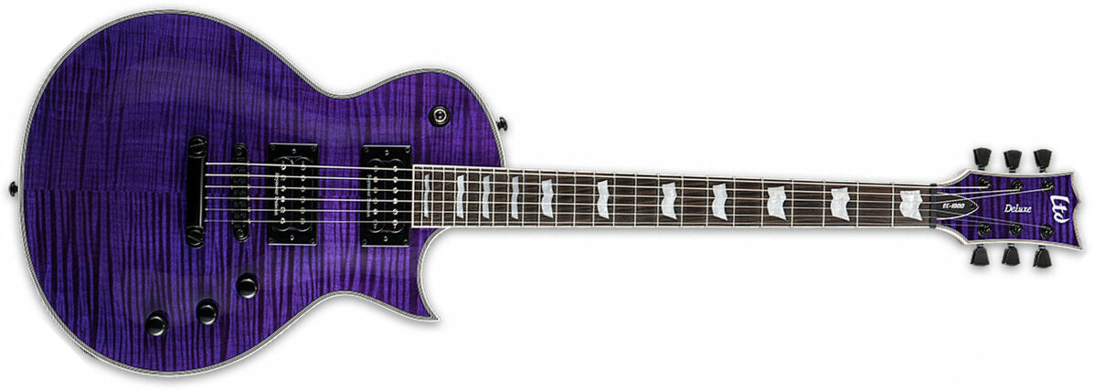 Ltd Ec-1000 Hh Seymour Duncan Ht Eb - See Thru Purple - Enkel gesneden elektrische gitaar - Main picture