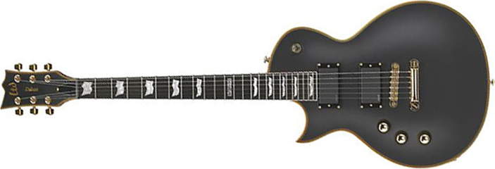 Ltd Ec-1000 Lh Gaucher Hh Emg Ht Eb - Vintage Black - Linkshandige elektrische gitaar - Main picture