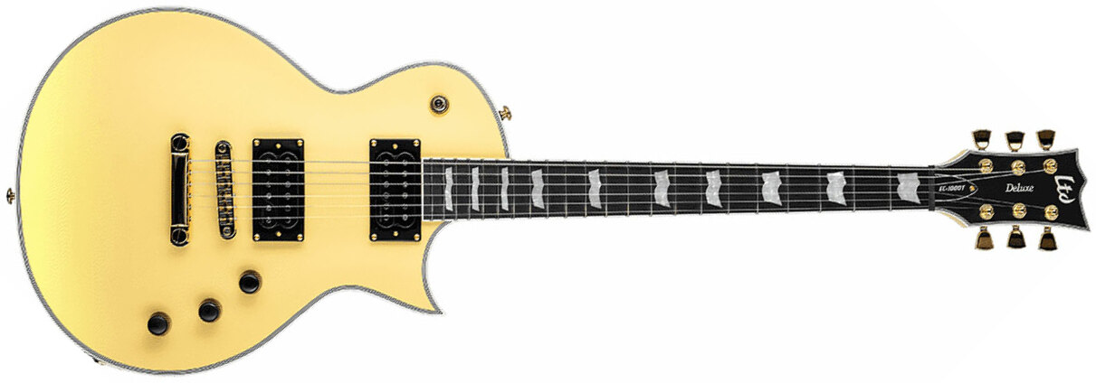 Ltd Ec-1000t Ctm Hh Fishman Fluence Modern Ht Eb - Vintage Gold Satin - Enkel gesneden elektrische gitaar - Main picture